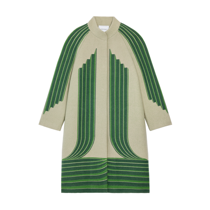 Coat , Heritage Green - Jacquard wool  - View 1 of 1