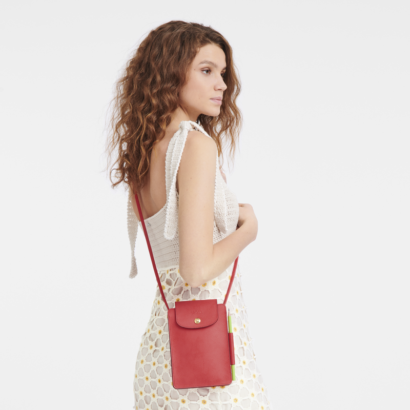Épure XS Crossbody bag , Strawberry - Leather  - View 2 of  4