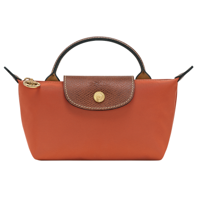 Le Pliage Original 附提把的小袋子 , 磚紅色 - 再生帆布