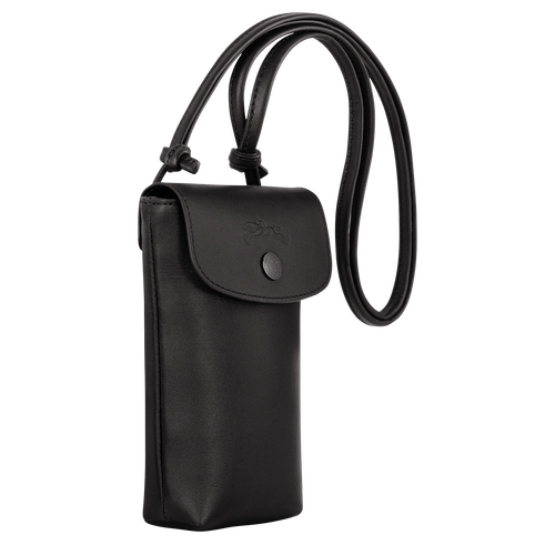 Le Pliage Xtra Funda de teléfono con cordón de piel , Cuero - Negro - Vista 3 de 4