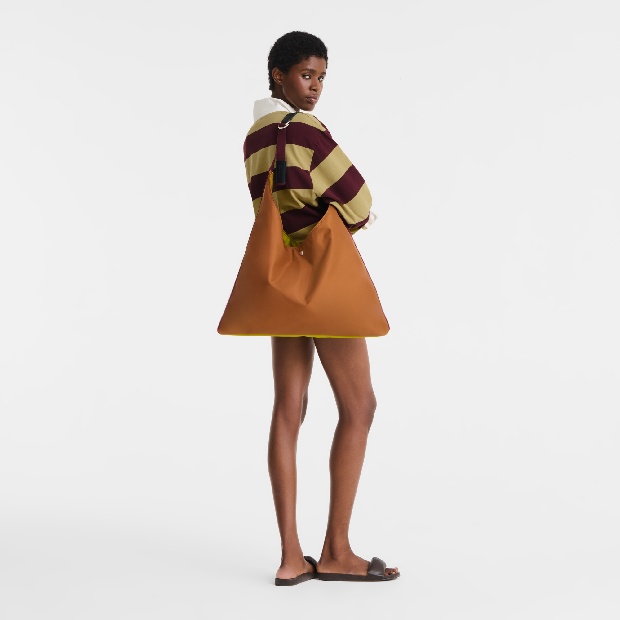 Re-Play Borsa da spalla XL,  Acido/Cognac