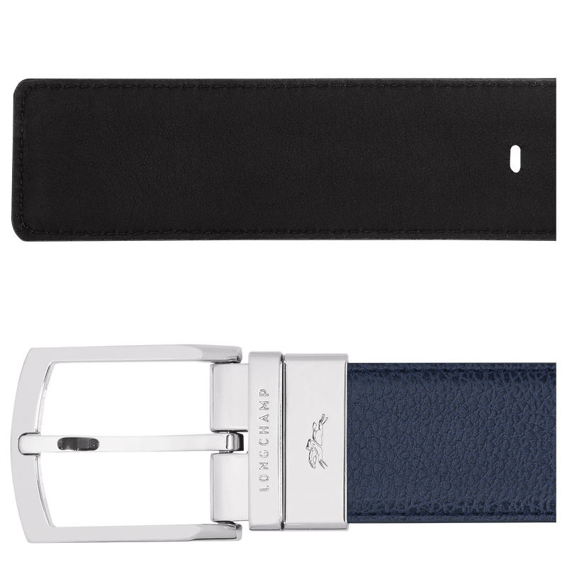 Ceinture homme Le Foulonné , Cuir - Navy/Noir  - Vue 2 de 4