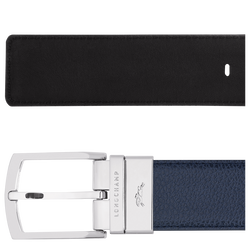Le Foulonné Men's belt , Navy/Black - Leather