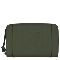 Longchamp 3D Wallet , Khaki - Leather