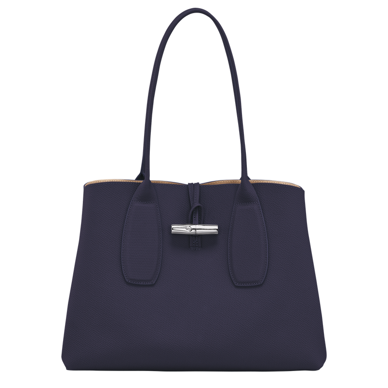Roseau L Tote bag , Bilberry - Leather  - View 1 of  4