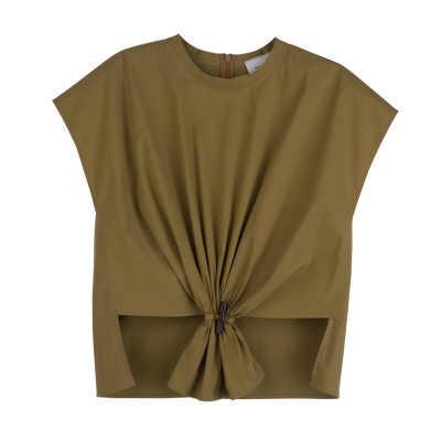 Top , Olive - Popelin
