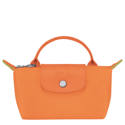 Le Pliage Green Pouch with handle , Orange - Recycled canvas