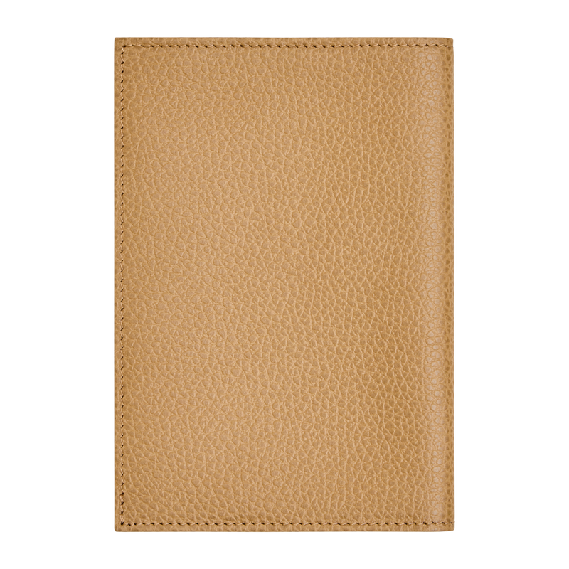 Le Foulonn&eacute; Passport cover , Biscuit - Leather  - View 2 of 3
