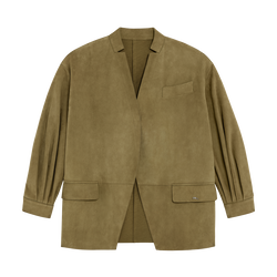 Jacket , Olive - Leather