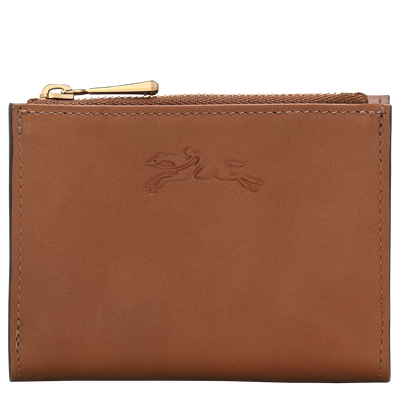 Portefeuille compact &Eacute;pure , Cuir - Cognac