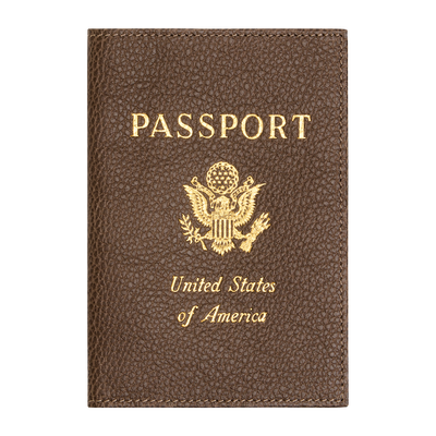 Le Foulonn&eacute; Passport cover , Taupe - Leather