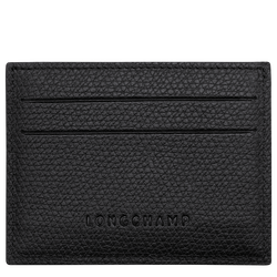 Le Roseau Card holder , Black - Leather