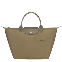 Le Pliage Green M Handbag , Artichoke - Recycled canvas