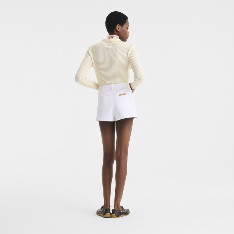 Shorts , White - Gabardine  - View 5 of  5