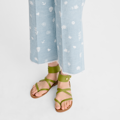 Longchamp x K.Jacques Sandals, Kiwi Green