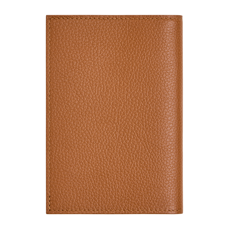 Le Foulonn&eacute; Passport cover , Caramel - Leather  - View 2 of 3