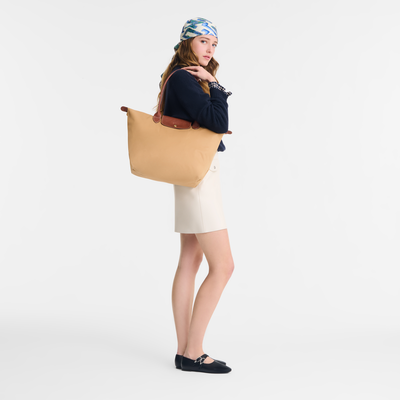 Le Pliage Original Bolso de hombro L , Lona reciclada - Ante