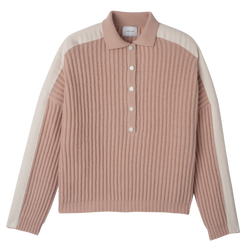Polo collar jumper , Nude - Knit