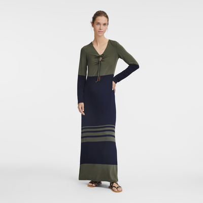 null Long dress, Navy/Khaki