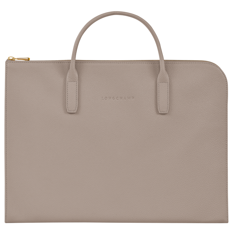 Le Foulonn S Briefcase Turtledove Leather Longchamp SG