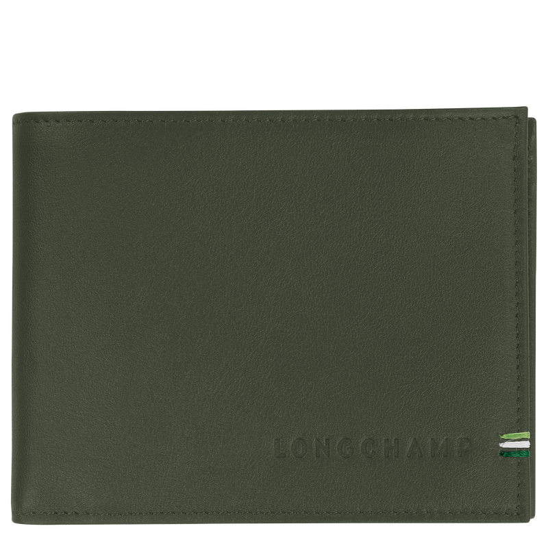 Geldbörse Longchamp sur Seine , Leder - Khaki  - Ansicht 1 von 3