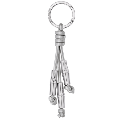 Porte-cl&eacute;s Le Roseau , Cuir - Argent