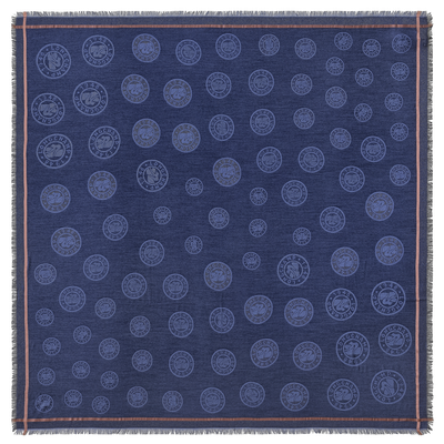 Stole La Médaille Longchamp , Miscela di cotone - Marine