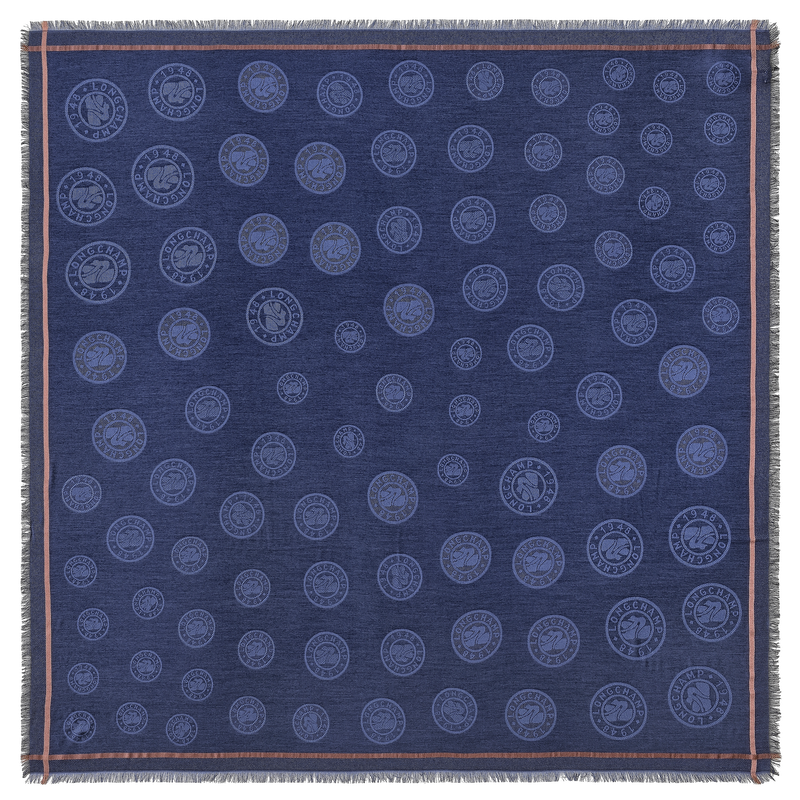 La Médaille Longchamp Shawl , Navy - Cotton blend  - View 1 of  3