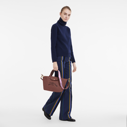 Borsa con manico S Le Pliage Xtra , Pelle - Mogano