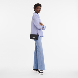 Roseau Clutch , Black - Leather