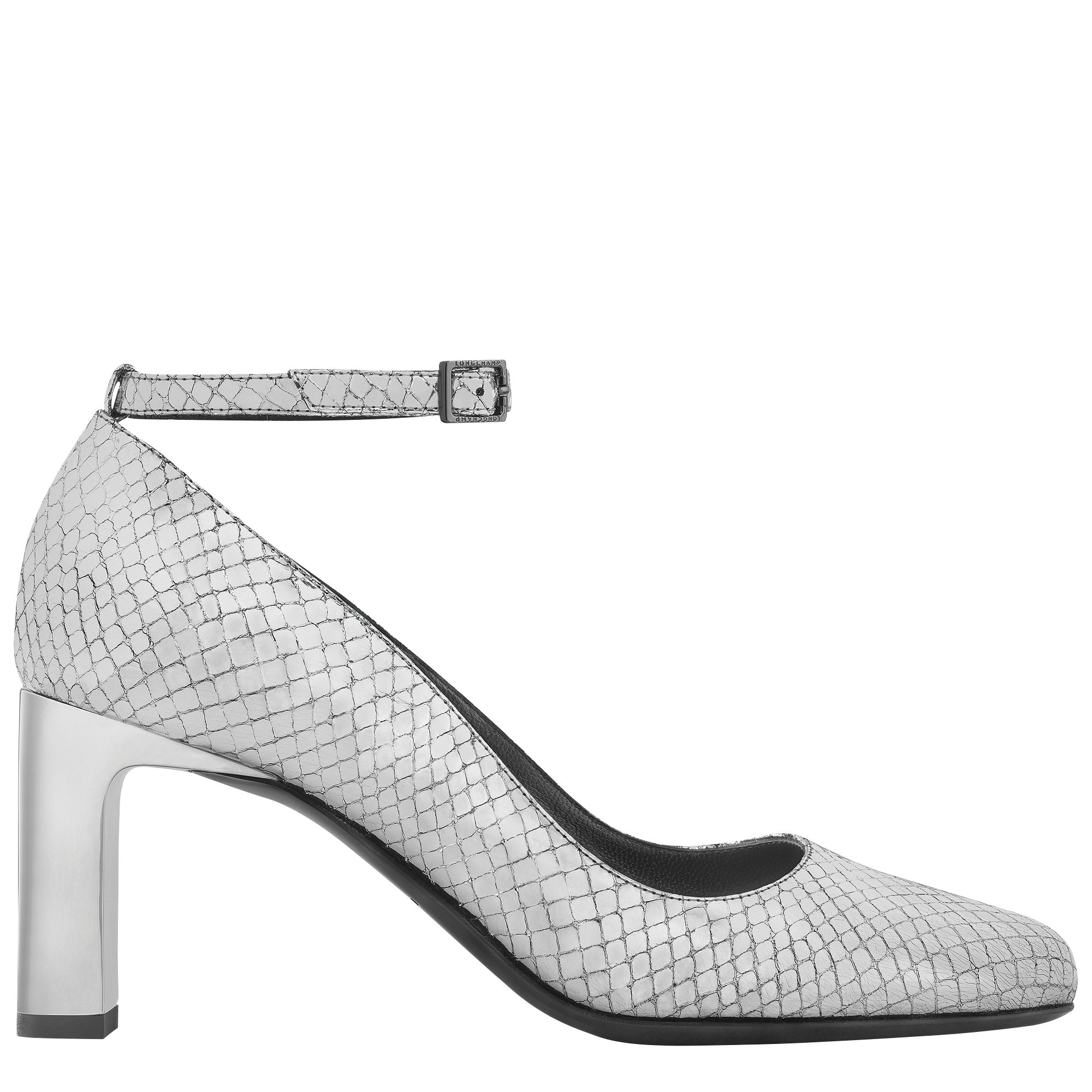 Metallic store leather pumps