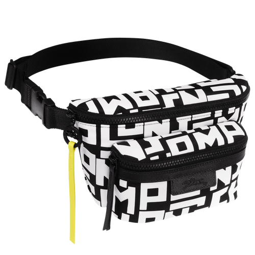 Le Pliage LGP M Belt bag , Black/White - Canvas - View 3 of  3