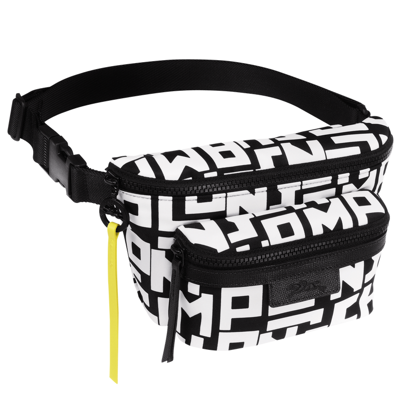 Le Pliage LGP M Belt bag , Black/White - Canvas  - View 3 of 3