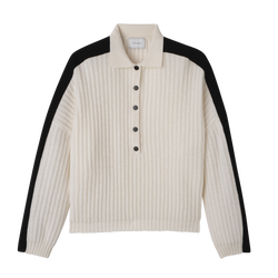 Polo collar jumper , Ecru - Knit