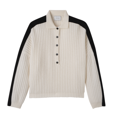 null Jersey con cuello tipo polo, Crudo
