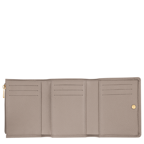 Brieftasche im Kompaktformat Le Foulonné , Leder - Turteltaube - Ansicht 3 von 4