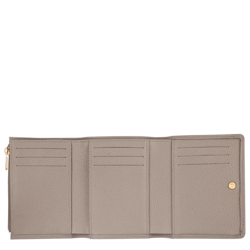 Brieftasche im Kompaktformat Le Foulonné , Leder - Turteltaube  - Ansicht 3 von 4