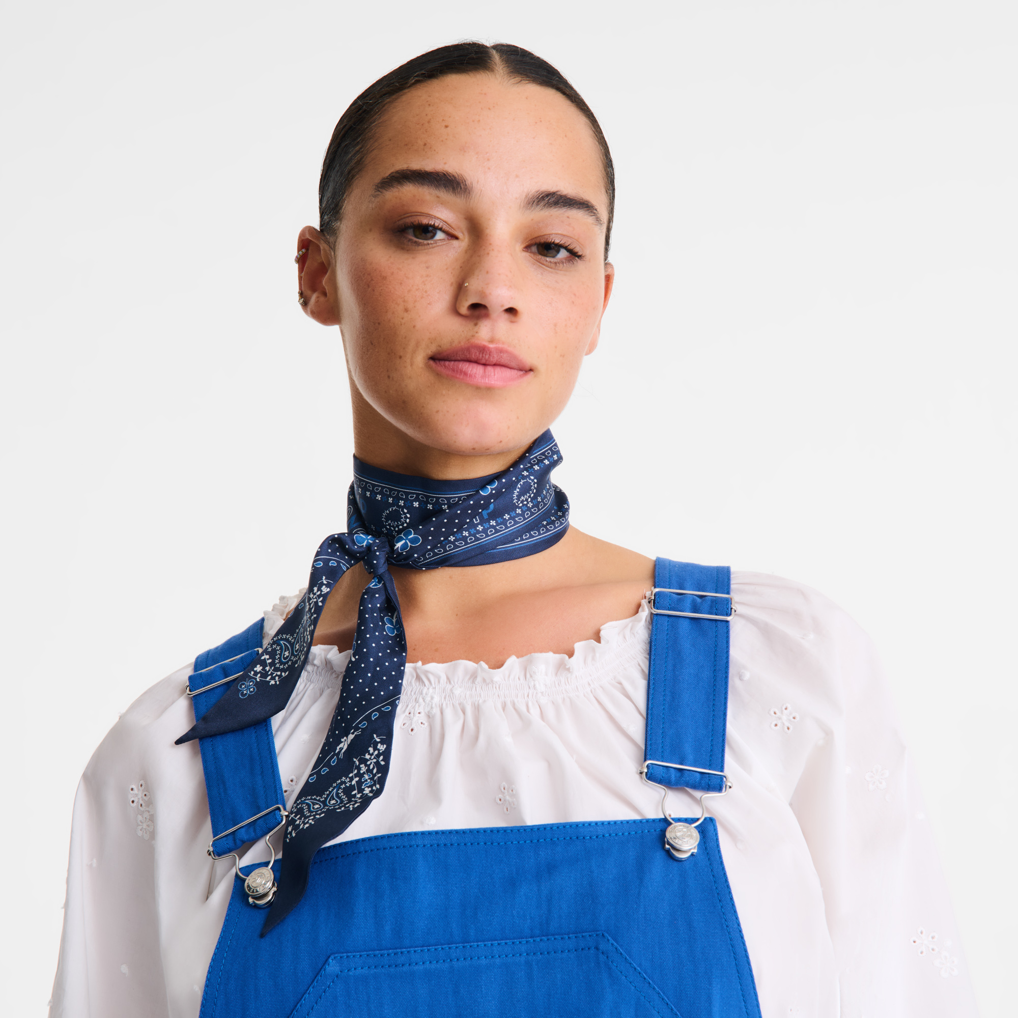 French Bandana Fita para o cabelo, Azul-marinho
