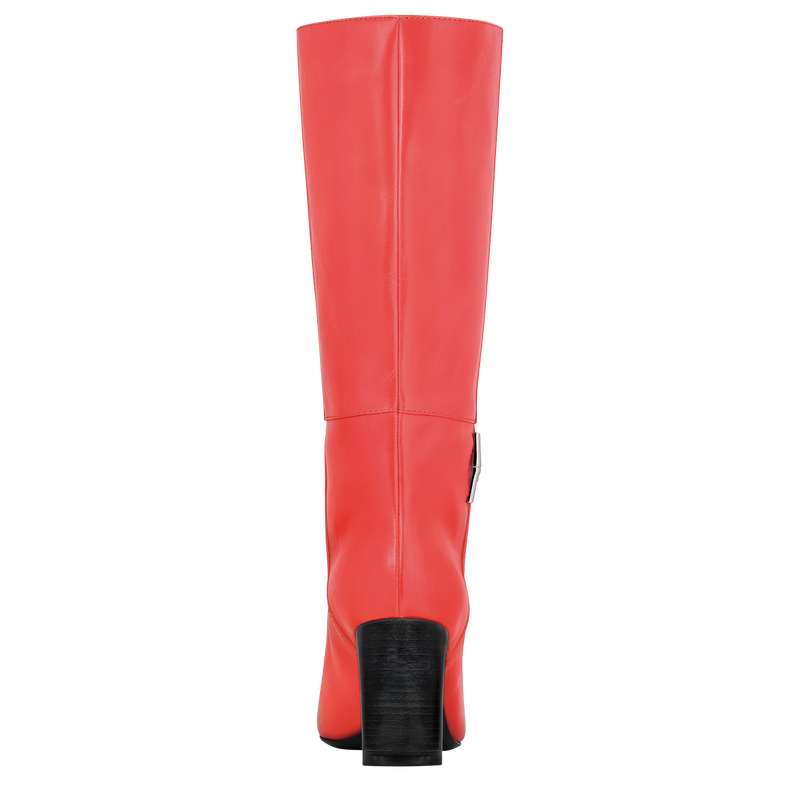 Boots top cuir rouge