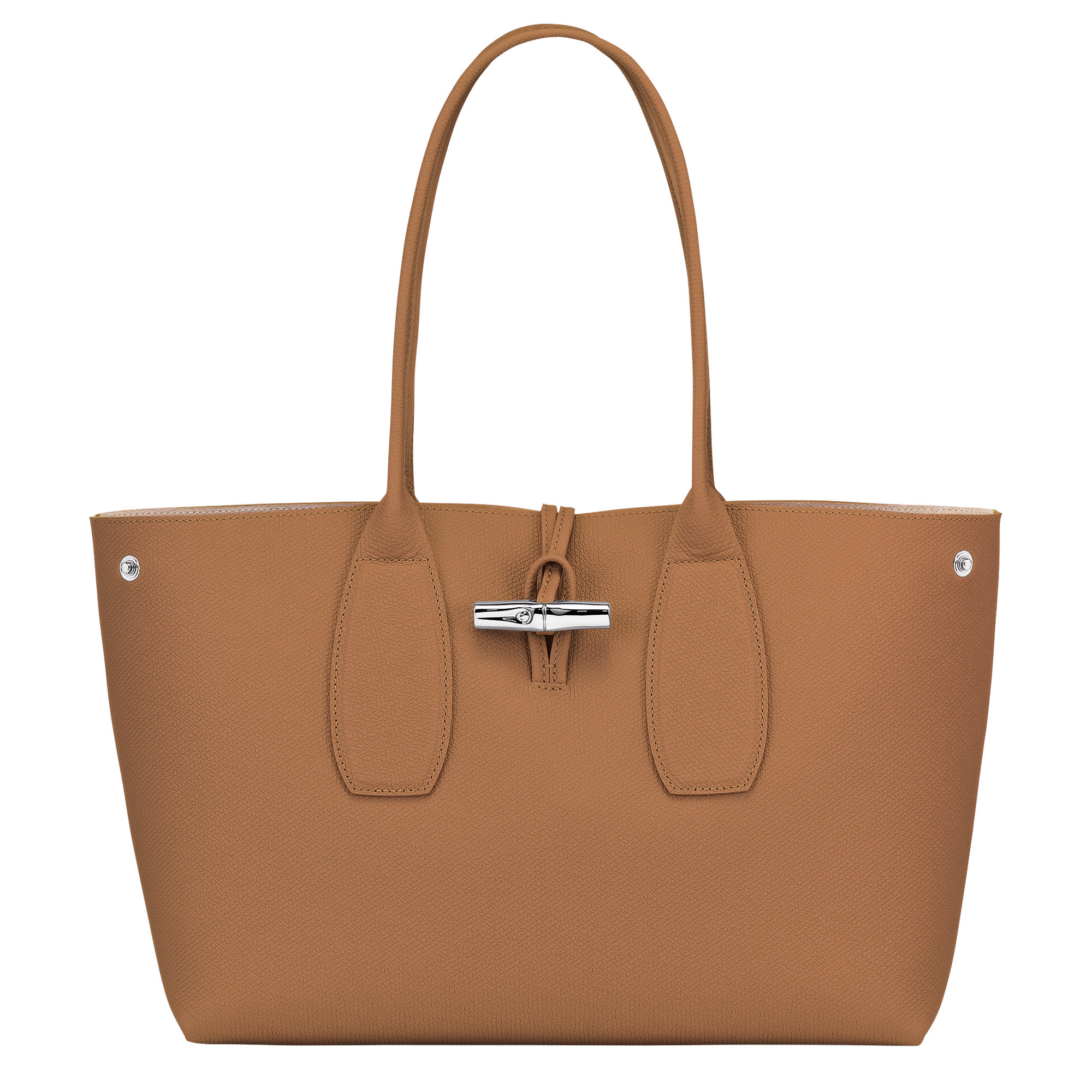 Longchamp `roseau Box` Medium Handbag in Brown