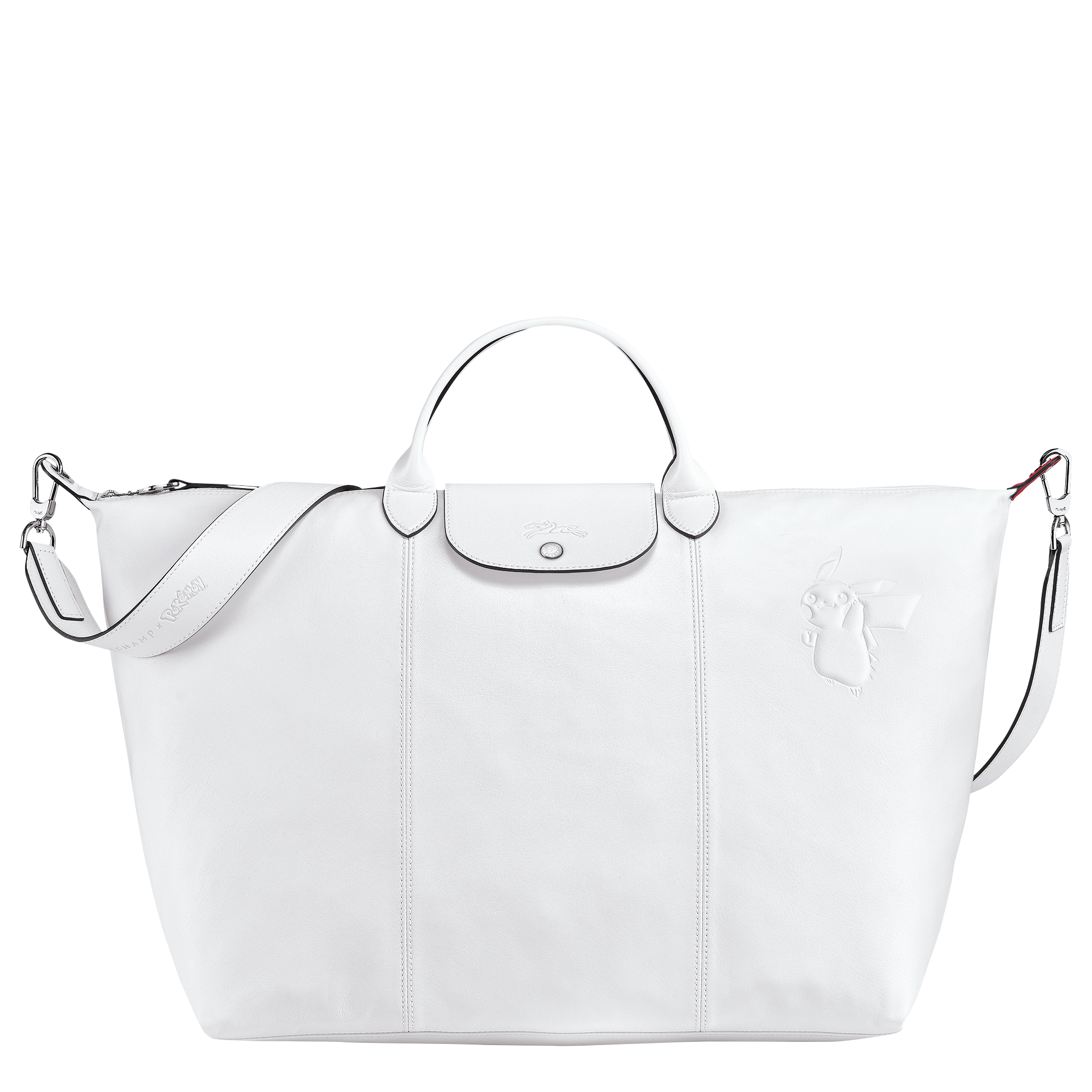Travel bag L Longchamp x Pokémon White 