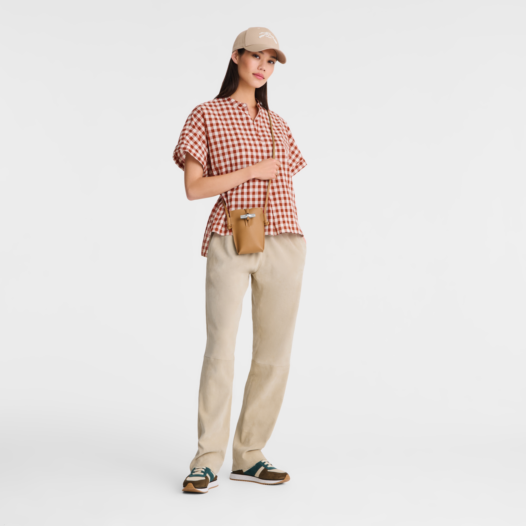 Le Roseau Custodia per cellulare con laccio in cuoio,  Noce