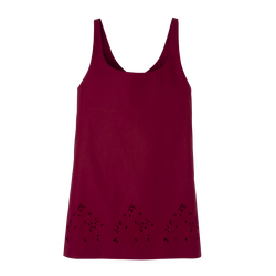 Dress , Beetroot - Embroidered canvas