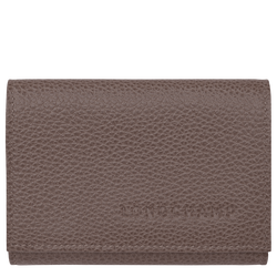 Le Foulonn&eacute; Compact wallet , Taupe - Leather