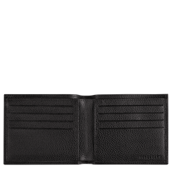 Le Foulonn&eacute; Wallet , Black - Leather