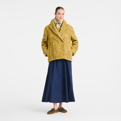 Pea coat , Almond Green - Wool broadcloth