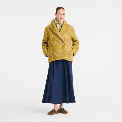 Pea coat , Almond Green - Wool broadcloth