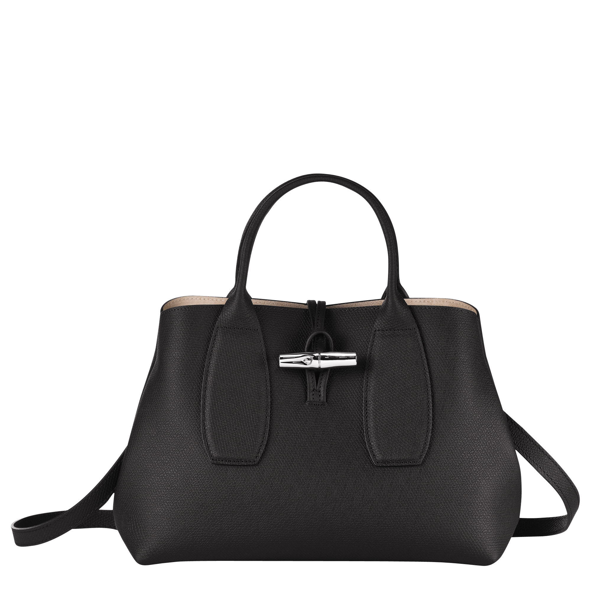 Roseau leather tote Longchamp Black in Leather - 32290284