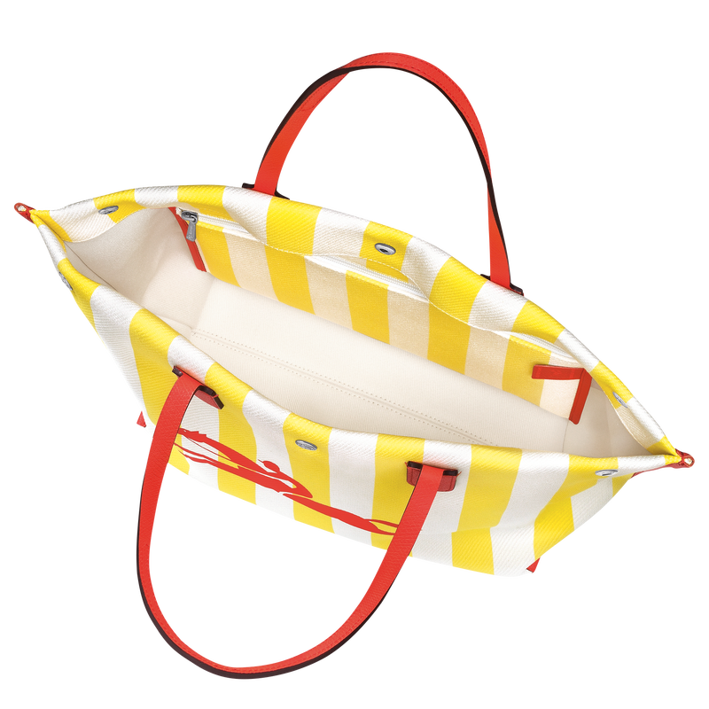 Roseau Essential Tote bag L, Yellow/White