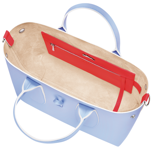 Roseau M Handbag Sky Blue/Red - Leather (10058HDJH90)